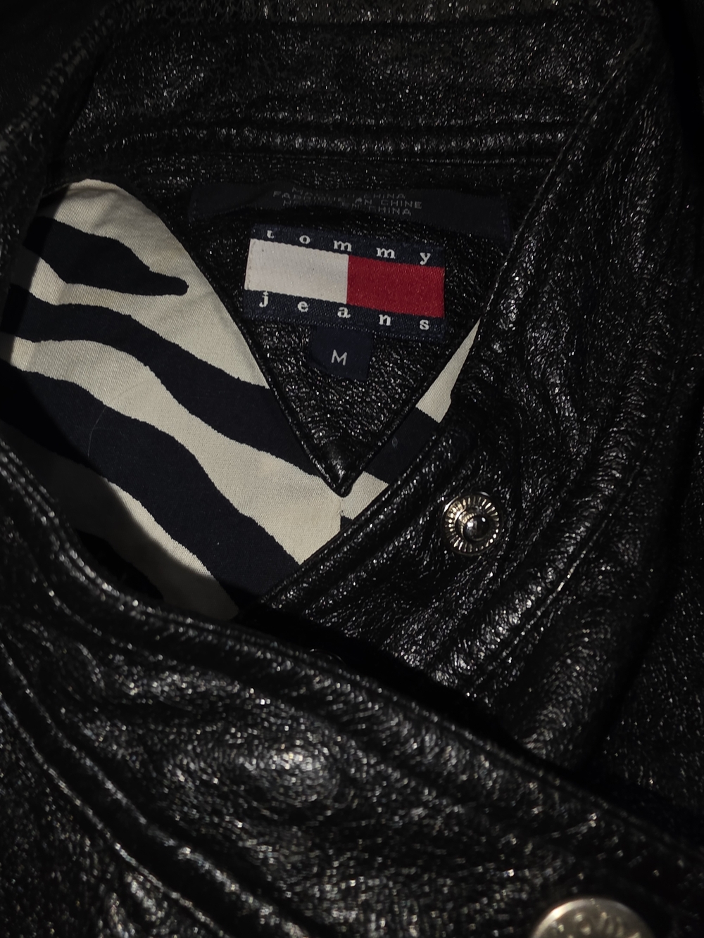 Tommy Hilfiger Black Bomber-Style Jacket with Red & White Logo